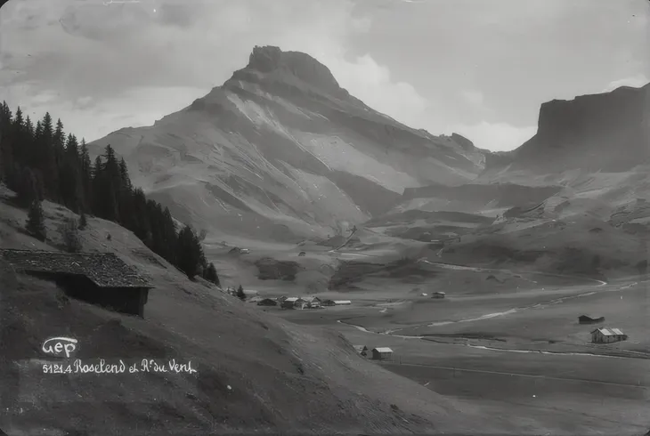 Roselend et le Rocher du Vent en juillet 1937