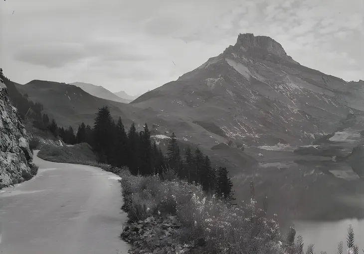Le lac de Roselend en 1967